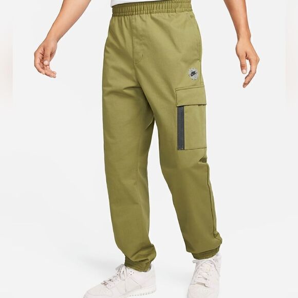 Nike Sportswear Utility Woven Pants Joggers Men's Small S Beige Black FB2191 258 - Picture 4 of 14